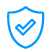 A digital illustration of a blue shield a check mark in the middle